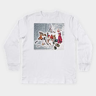 Traditional village Kids Long Sleeve T-Shirt